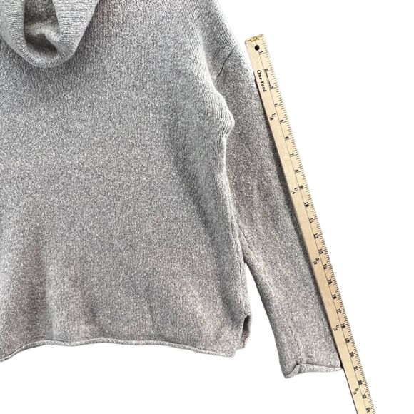 Athleta Sweater Women XS Gray Wool Blend Knit Brindle Funnel Pullover Cozy Cabin - Picture 7 of 11